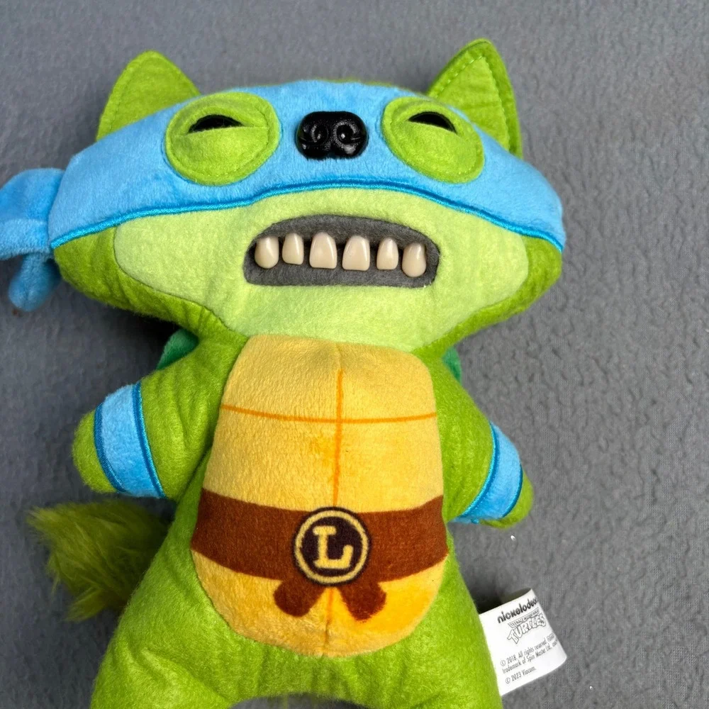 Fuggler TMNT Leonardo Plush Green Blue Ninja Turtles Funny Ugly Monster 9 inch
